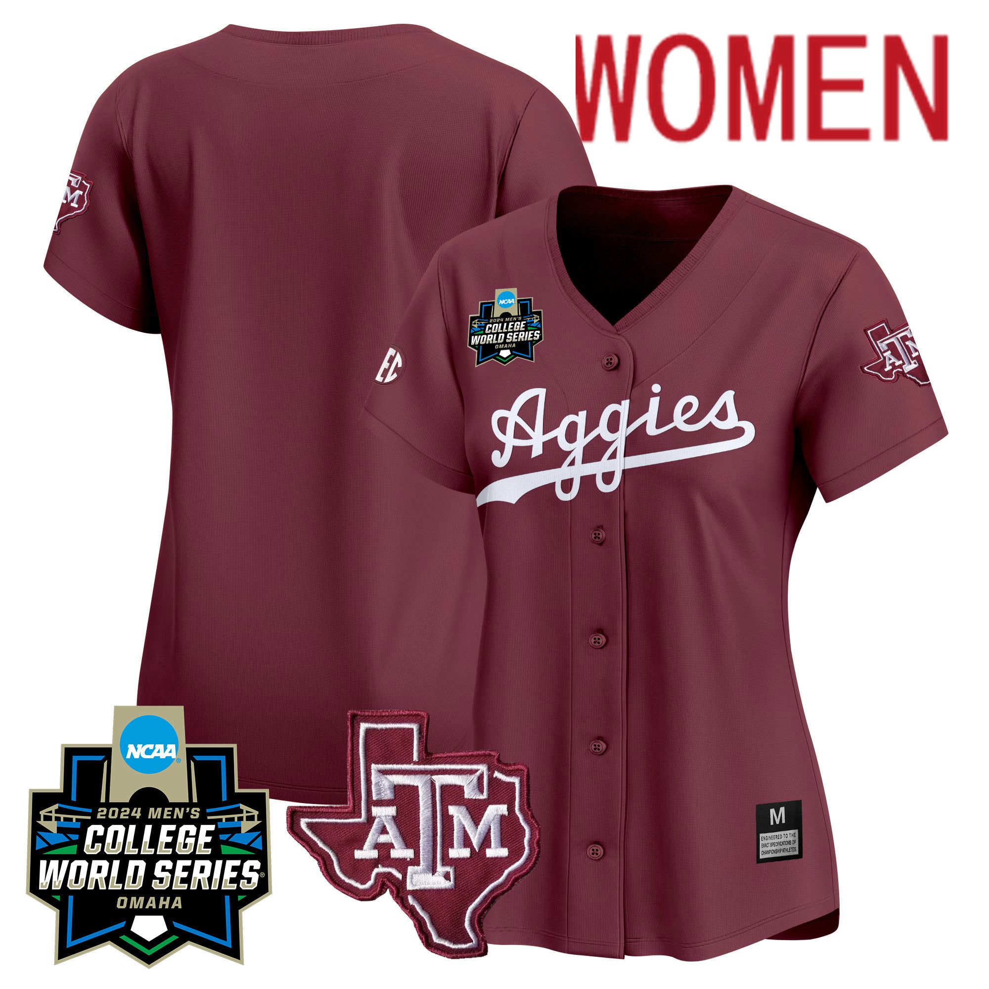 Women Texas A&M Aggies Blank Red 2024 College World Series Vapor Premier Limited NCAA Jersey